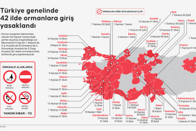 42 İlde Ormanlara Giriş Yasak