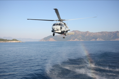 Helikopter Denize Acil İniş Yaptı