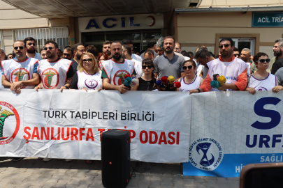 Urfa'da Sağlık Çalışanlarından Tepki