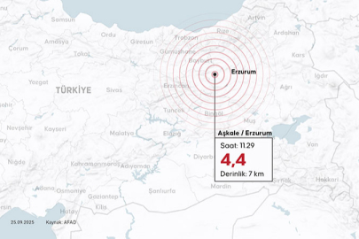 Erzurum'da 4,4 Deprem Oldu