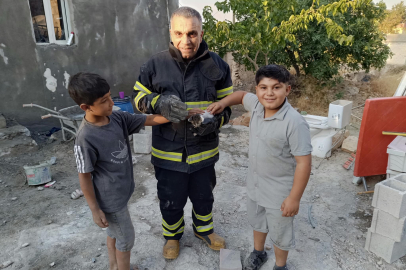 Kedi İtfaiye Ekiplerince Kurtarıldı